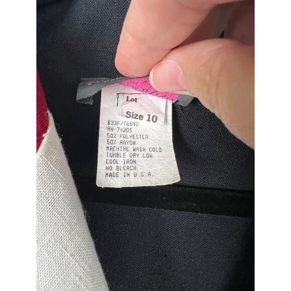 Vtg 80s New Wave Tuxedo Power Suit Blazer Secretary Work Navy Coat Dress M/L - Picture 3 of 8